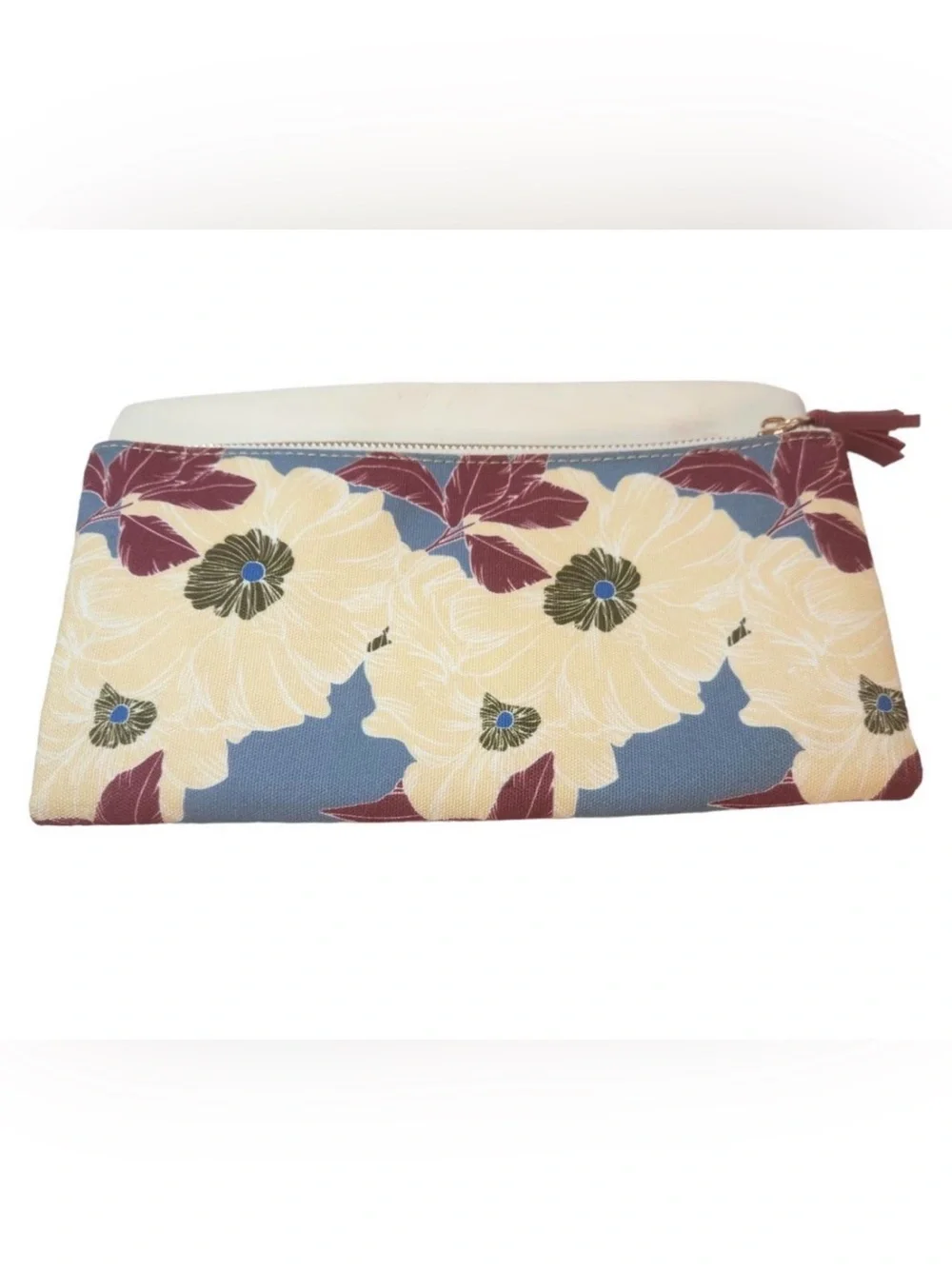 Rachel Pally Clutch Bag Purse Reversible Bloom Floral tassel zip closure